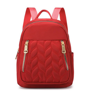 Нова модна дамска раница Градска проста ежедневна раница Тенденция за пътуване Едноцветна найлонова чанта Водоустойчива лека дамска чанта