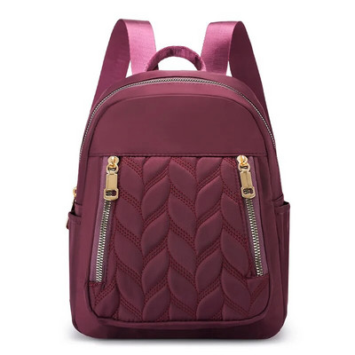 New Fashion Rucsac pentru femei Urban Simplu Rucsac casual Trend Travel Geantă din nailon de culoare solidă Geantă de doamnă ușoară impermeabilă