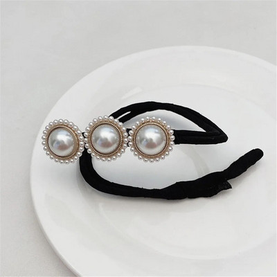 Κομψό κοχύλι Pearl Lazy μπουκλές μαλλιών με φιόγκο Barrettes πλεκτά μαλλιά τεχνούργημα Vintage γυναίκες Flower DIY Hair Maker Tools Scrunchies