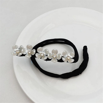 Κομψό κοχύλι Pearl Lazy μπουκλές μαλλιών με φιόγκο Barrettes πλεκτά μαλλιά τεχνούργημα Vintage γυναίκες Flower DIY Hair Maker Tools Scrunchies