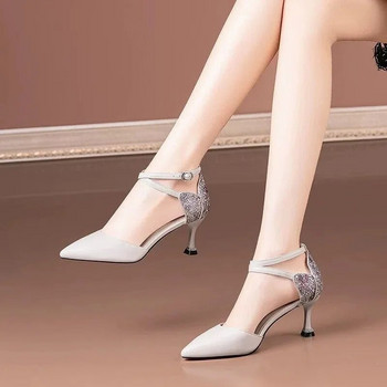 Cresfimix дамски класически сиви висококачествени офисни обувки от полиуретанова кожа дамски готини комфортни пролетни есенни обувки на висок ток a6693