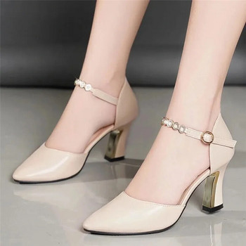 Cresfimix дамски класически сиви висококачествени офисни обувки от полиуретанова кожа дамски готини комфортни пролетни есенни обувки на висок ток a6693