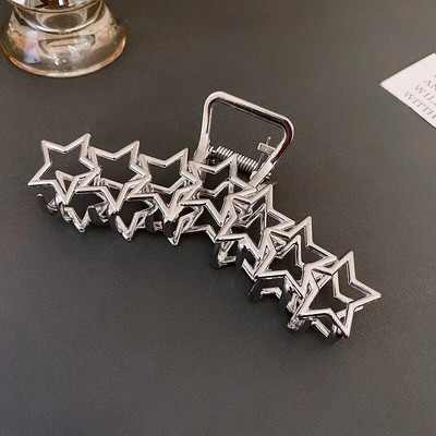 Νύχια μαλλιών Hollow Star για γυναίκες Y2K Γλυκό ασημί πεντάγραμμο Καρδιά Cool Girls Charm Trend Hair Clip Αισθητική Αξεσουάρ μαλλιών