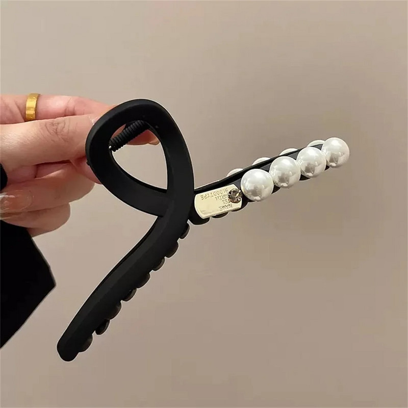 Eleganta Pērļu imitācija Rhinestone Matu Spīles Retro krustoti Haizivs Barrettes Matēta tekstūra Vasaras modes matu aksesuāri