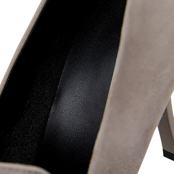 Γυναικείες γόβες πανκ 9,5 εκ. Κομψές γυναικείες γόβες με μυτερά δάχτυλα Flock Suede Nightclub Belt Slip On Prom Shoes