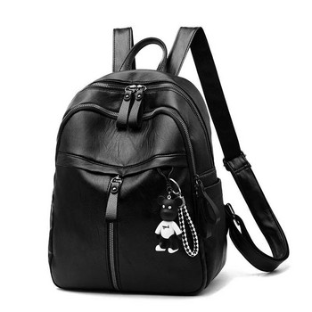 Μαύρα σακίδια πλάτης για γυναίκες υψηλής χωρητικότητας PU αδιάβροχα κολεγιακά σακίδια μοντέρνα γυναικείες σχολικές τσάντες φορητού υπολογιστή Σχολικές τσάντες ταξιδιού για κορίτσια