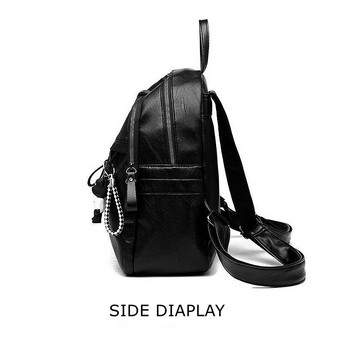 Черни раници за жени с голям капацитет PU Водоустойчива колежанска раница Модерни дамски ученически чанти за лаптоп Момиче Пътни училищни чанти
