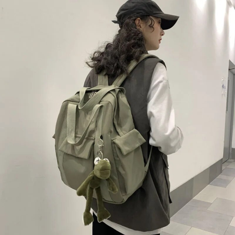 Sieviešu mugursomas korejiešu stila Harajuku daudzfunkciju ceļojumu liela ietilpības mugursoma Retro cieta ūdensnecaurlaidīga soma studentiem Preppy