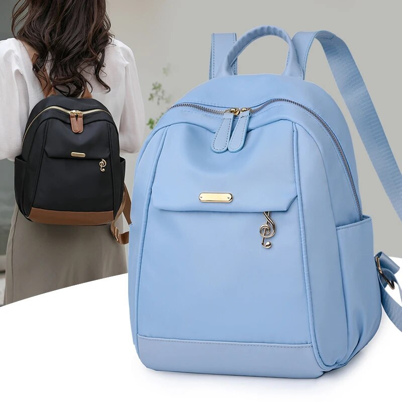 2023. gads. Jauna, liela ietilpība vienkārša stila brīvā laika sieviešu mugursoma neilona ūdensnecaurlaidīga auduma modes sieviešu plecu somas Ceļojumu somas