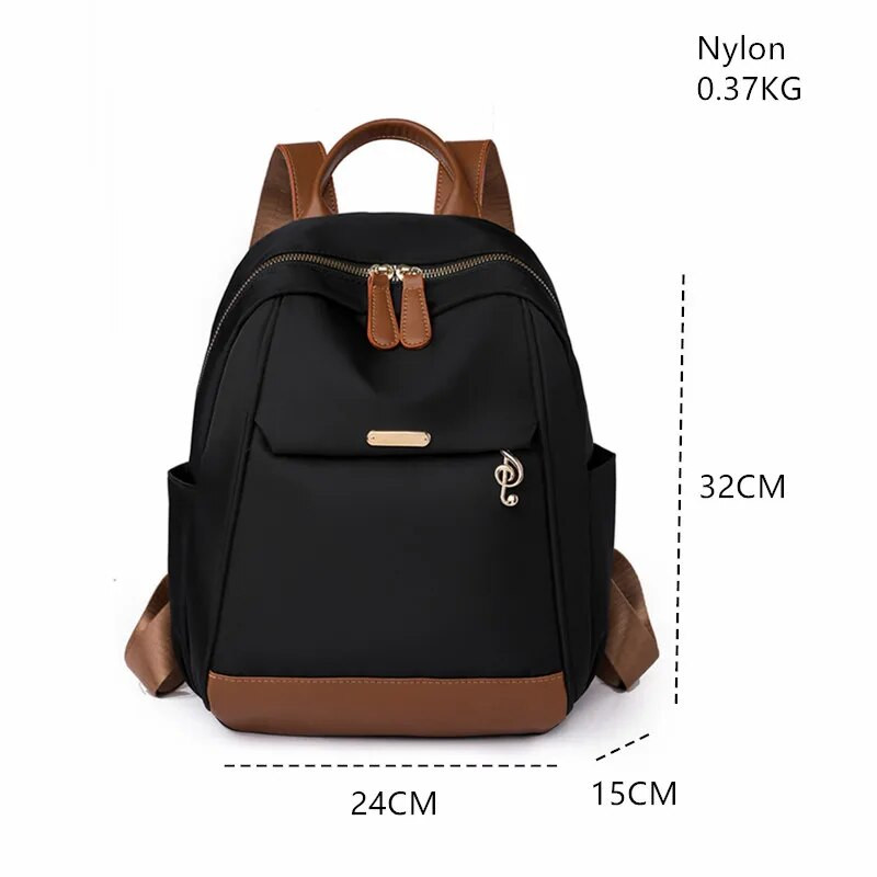 2023. gads. Jauna, liela ietilpība vienkārša stila brīvā laika sieviešu mugursoma neilona ūdensnecaurlaidīga auduma modes sieviešu plecu somas Ceļojumu somas