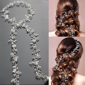Western Wedding Fashion Headdress For Bride Χειροποίητο στέμμα γάμου Floral μαργαριτάρι αξεσουάρ μαλλιών Στολίδια για φουρκέτα