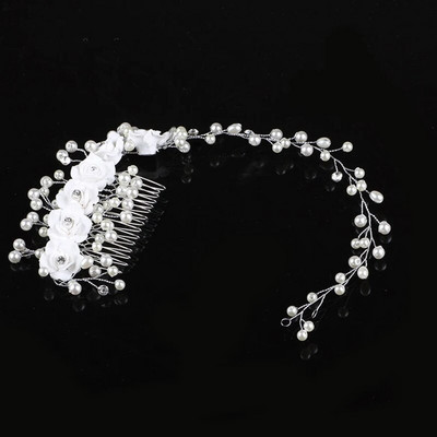 Western Wedding Fashion Headdress For Bride Χειροποίητο στέμμα γάμου Floral μαργαριτάρι αξεσουάρ μαλλιών Στολίδια για φουρκέτα