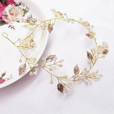 Western Wedding Fashion Headdress For Bride Χειροποίητο στέμμα γάμου Floral μαργαριτάρι αξεσουάρ μαλλιών Στολίδια για φουρκέτα