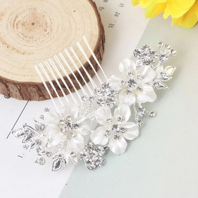 Western Wedding Fashion Headdress For Bride Χειροποίητο στέμμα γάμου Floral μαργαριτάρι αξεσουάρ μαλλιών Στολίδια για φουρκέτα