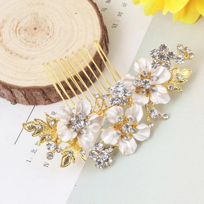 Western Wedding Fashion Headdress For Bride Χειροποίητο στέμμα γάμου Floral μαργαριτάρι αξεσουάρ μαλλιών Στολίδια για φουρκέτα