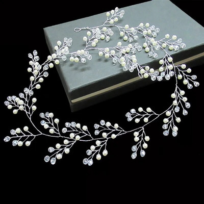 Western Wedding Fashion Headdress For Bride Χειροποίητο στέμμα γάμου Floral μαργαριτάρι αξεσουάρ μαλλιών Στολίδια για φουρκέτα