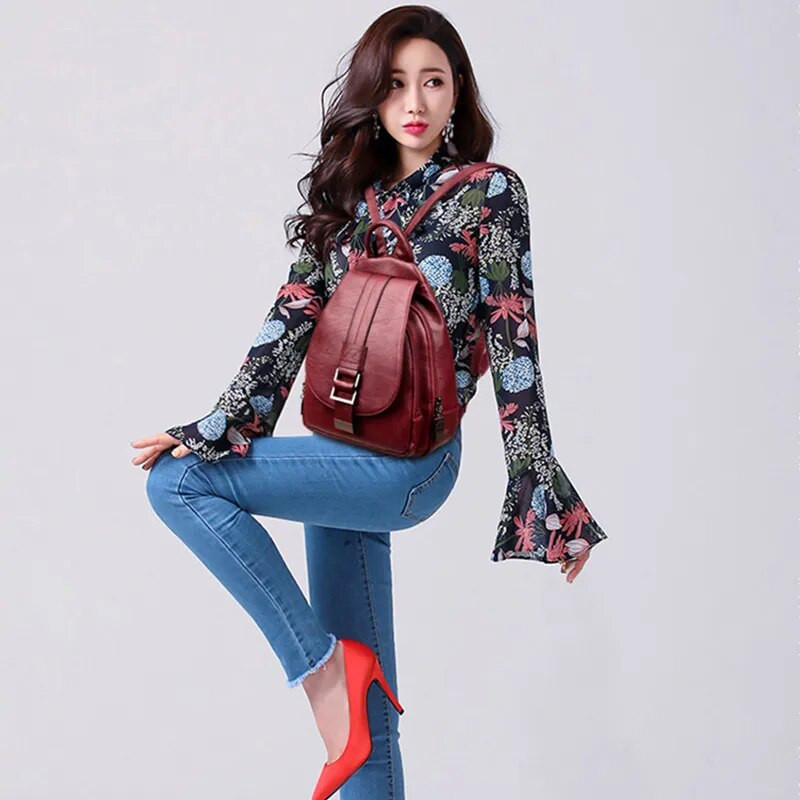 2023 Sieviešu ādas mugursomas Vintage plecu soma Sieviešu mugursoma Sieviešu ceļojumu mugursoma Mochila skolas somas meitenēm soma