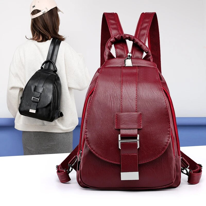Karstā izpārdošana Augstas kvalitātes ādas mugursoma sieviešu plecu somas Daudzfunkcionāla ceļojumu mugursoma Skolas somas meitenēm soma Mochila