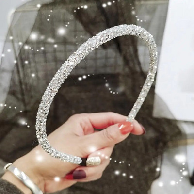 Fashion Coreea Crystal Moale Bentita pentru femei Strasuri Banda de păr Mărge Bezel Fete Accesorii pentru păr Accesorii simple pentru cap
