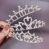Fashion Rhinestone Crowns Headband Queen Princess Crown Hair Jewelry Παιδική παράσταση χορού Αξεσουάρ για τα μαλλιά γάμου