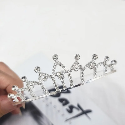 Fashion Rhinestone Crowns Headband Queen Princess Crown Hair Jewelry Παιδική παράσταση χορού Αξεσουάρ για τα μαλλιά γάμου
