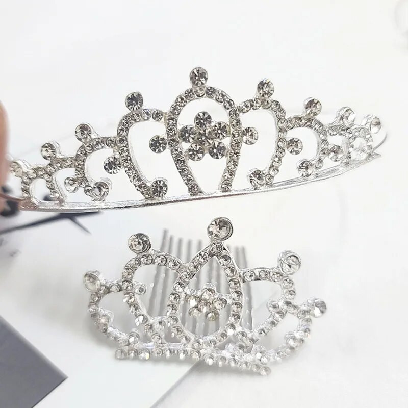 Modes Rhinestone Crowns Galvassegas Karalienes Princeses Crown Matu Rotaslietas Bērnu deju priekšnesums Kāzu ballīte Matu aksesuāri