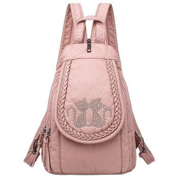 Νέα γυναικεία δερμάτινη τσάντα πλάτης Χαριτωμένα μικρά σχολικά σακίδια πλάτης για κορίτσια Sac a dos Travel Backpack Mochila Feminina
