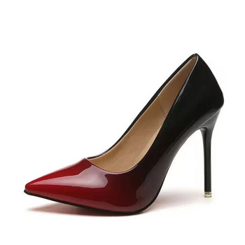 Дамски помпи Градиентни обувки на висок ток Секси 10 см 12 см тънки токчета с остри пръсти Дамски обувки за сватбени партита Дамски обувки с платформа Голям размер 45