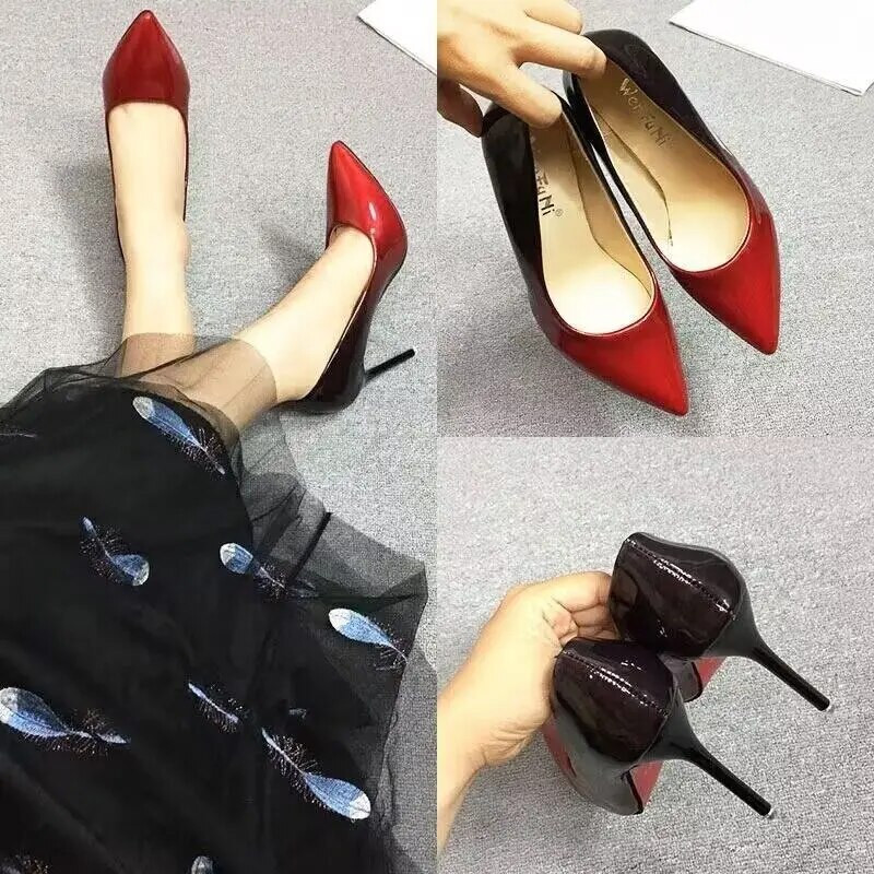 Sieviešu apavi ar gradientu augstpapēžu kurpes seksīgi 10 cm 12 cm plāni papēži ar smailiem purngaliem Sieviešu apavi kāzu ballītēm Sieviešu platforma, liels izmērs 45