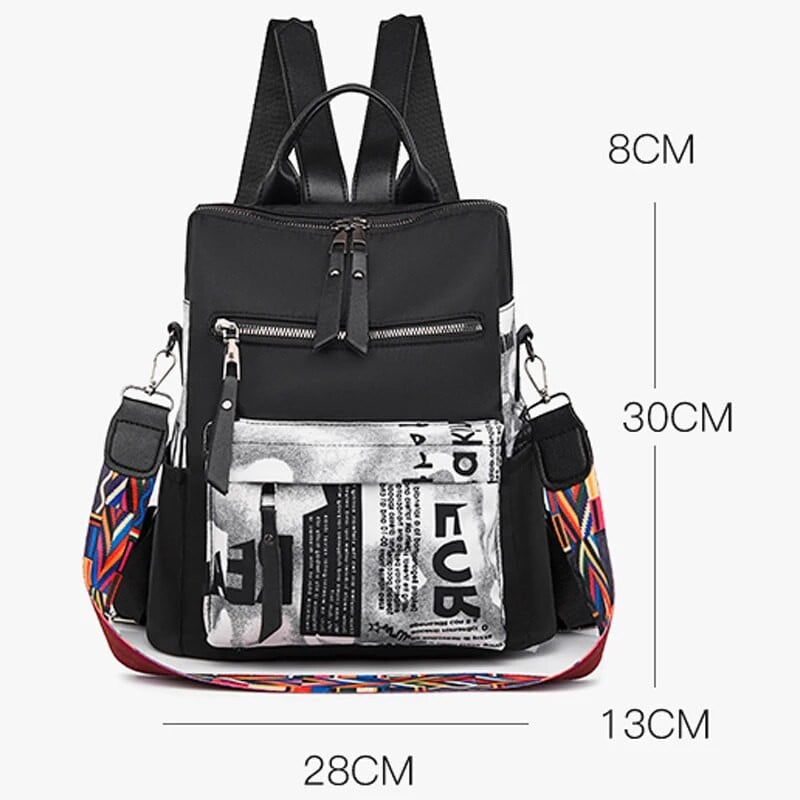 2023 Νέο πολυτελές τυπωμένο σακίδιο πλάτης, αδιάβροχο από ύφασμα Oxford, γυναικεία τσάντα ταξιδιού μεγάλης χωρητικότητας