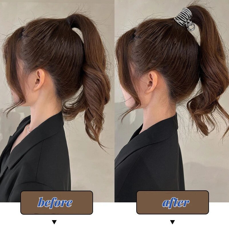 Κλιπ μαλλιών με ψηλή αλογοουρά για γυναίκες Μόδα μεταλλικά μαλλιά με νύχια για κορίτσια Μοντέρνα σταθερή φουρκέτα με νύχι κλιπ μαλλιών Αξεσουάρ κεφαλής Τιάρες