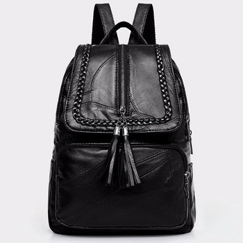 Γυναικεία δερμάτινη σχολική τσάντα πλάτης PU κλασική μαύρη αδιάβροχη τσάντα ώμου ταξιδιού Γυναικεία τσάντα πλάτης πολλαπλών λειτουργιών 2024