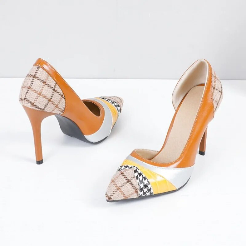 Αντλίες άνοιξη και φθινόπωρο Νέο στυλ μόδας Ευέλικτο άνετο Μικτά χρώματα ιερά σέξι λεπτές γόβες με μυτερά δάχτυλα συν μέγεθος 32-48