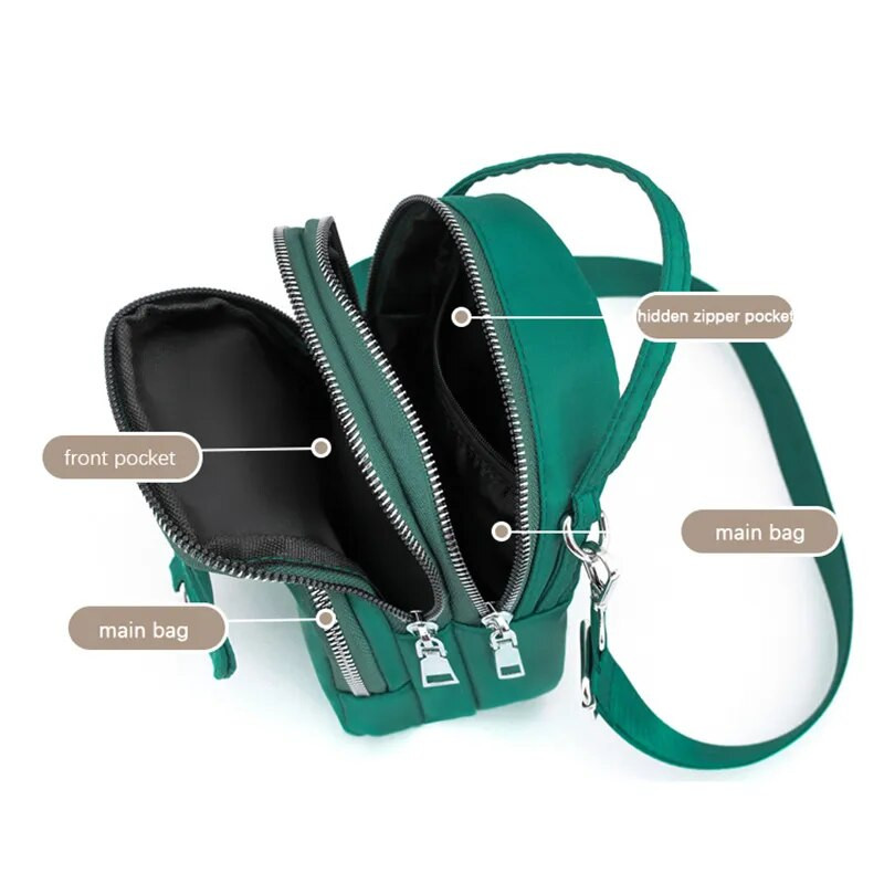 Modes 3 slāņu sieviešu mini soma augstas kvalitātes izturīga auduma meitenēm maza plecu soma Prettry stila sieviešu mini rokassomiņa tālruņa soma