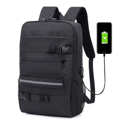 Ανδρικό σακίδιο πλάτης Anti Theft Laptop Σακίδιο USB Charging Teenager τσάντα Skateboard Αδιάβροχες σχολικές τσάντες рюкзак Mochila