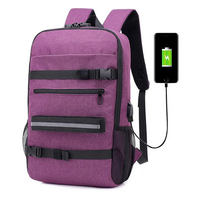 Ανδρικό σακίδιο πλάτης Anti Theft Laptop Σακίδιο USB Charging Teenager τσάντα Skateboard Αδιάβροχες σχολικές τσάντες рюкзак Mochila