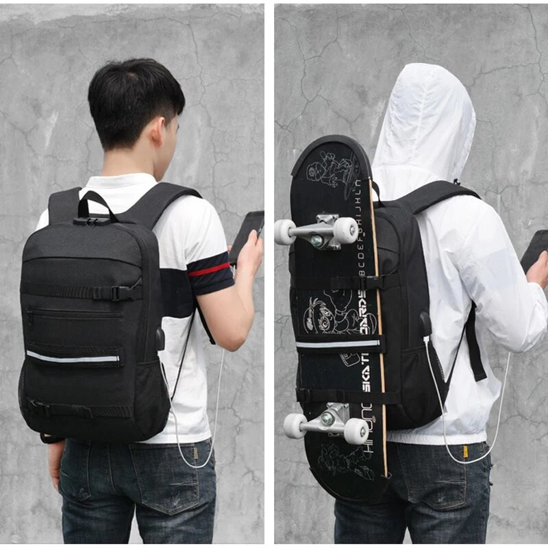 Ανδρικό σακίδιο πλάτης Anti Theft Laptop Σακίδιο USB Charging Teenager τσάντα Skateboard Αδιάβροχες σχολικές τσάντες рюкзак Mochila