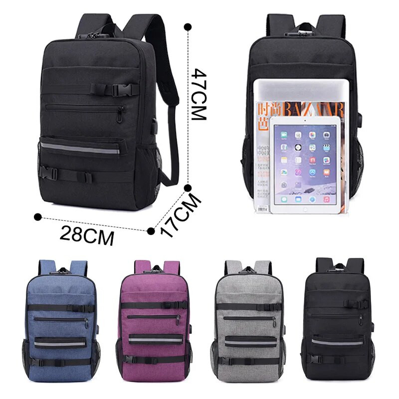 Ανδρικό σακίδιο πλάτης Anti Theft Laptop Σακίδιο USB Charging Teenager τσάντα Skateboard Αδιάβροχες σχολικές τσάντες рюкзак Mochila