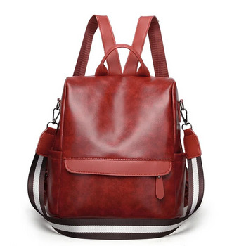 Дамска раница Модна кожена голяма дизайнерска пътна дамска колежанска чанти за през рамо Многофункционални ученически чанти против кражба за пазаруване