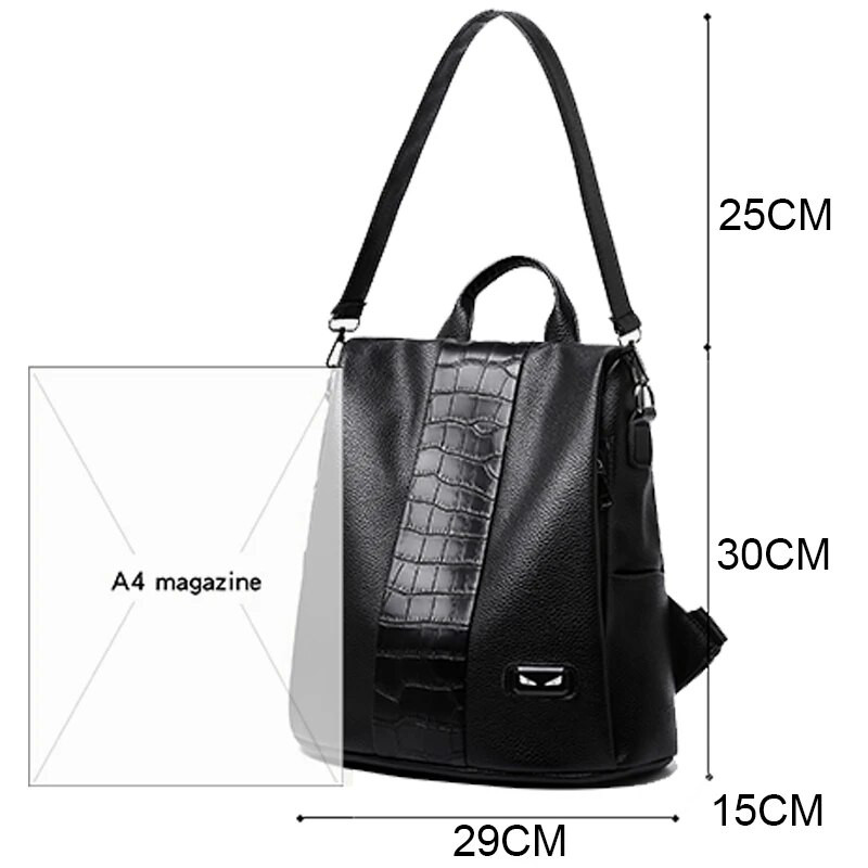 Pretaizdzīšanas ādas mugursoma sievietēm Vintage plecu soma Sieviešu liela ietilpība ceļojumu mugursoma Skolas somas meitenēm Mochila Feminina