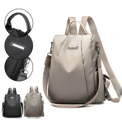 Модна дамска раница, чанта за рамо против кражба, ученическа чанта с голям капацитет за тийнейджъри, ежедневна оксфордска пу водоустойчива чанта за пътуване