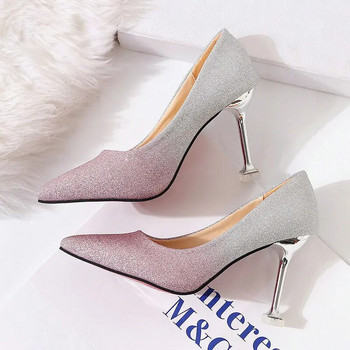 Cresfimix дамски секси парти нощен клуб розови златисти обувки на висок ток дамски сладки сребърни обувки сладки обувки mujer tacones altos a5335