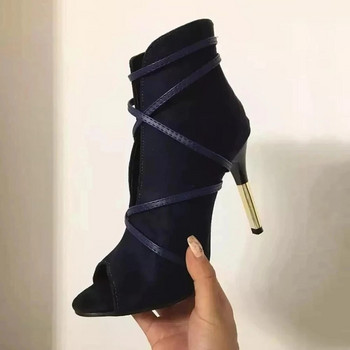 2022 Γυναικείες αντλίες Fashion Peep Toe Work Λεπτό τακούνι Γυναικείο στιλέτο Καλοκαιρινό Νέο Σταυρό λουράκι μονόχρωμο ψηλοτάκουνο γυναικεία παπούτσια