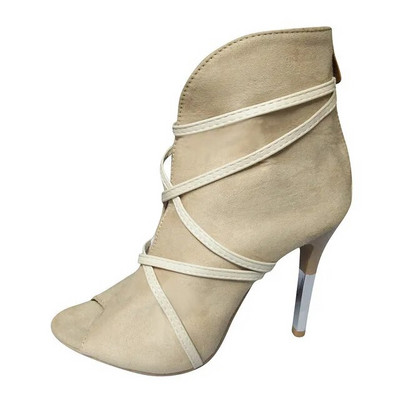 2022 pantofi de damă la modă peep toe lucru cu toc subțire pentru femei stiletto vară nou cu curele încrucișate de culoare solidă pantofi de damă cu toc înalt