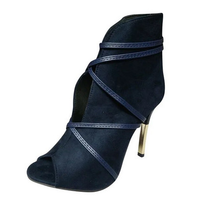 2022 pantofi de damă la modă peep toe lucru cu toc subțire pentru femei stiletto vară nou cu curele încrucișate de culoare solidă pantofi de damă cu toc înalt