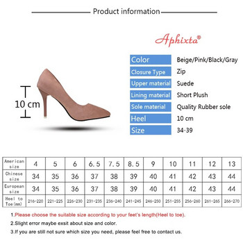 Aphixta Shoes Woman Super ψηλοτάκουνα Pumps Nude 10cm Λεπτά τακούνια Νυφικά Παπούτσια Γυναικεία Παπούτσια US Large Size 48 Classic Pumps