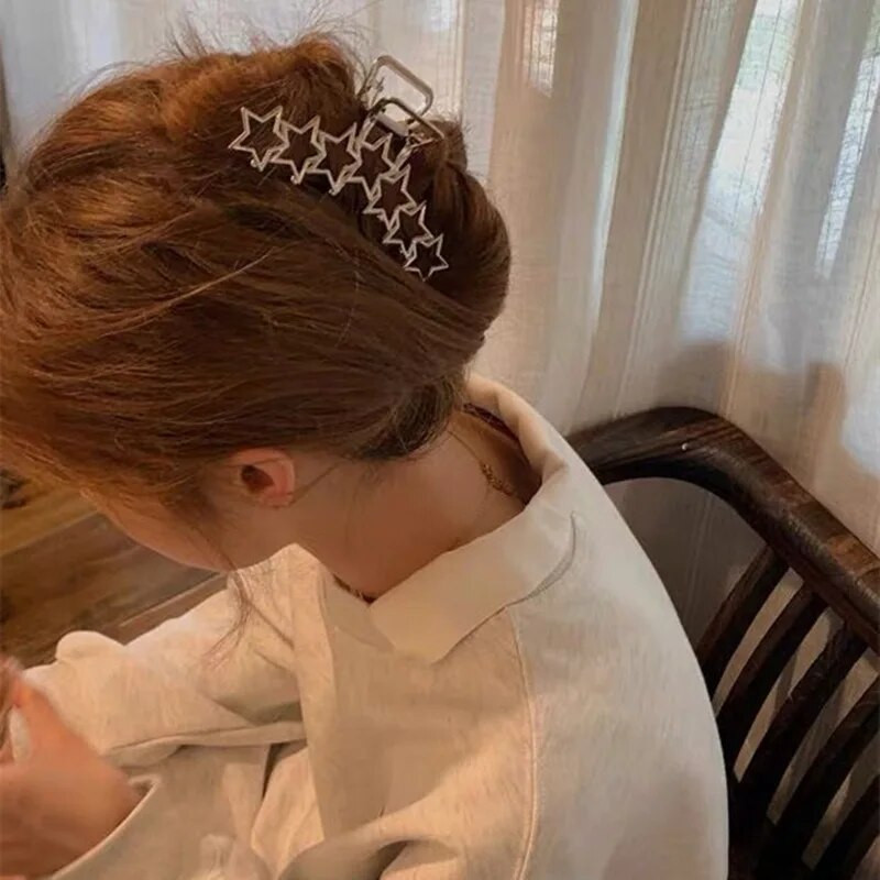 Y2k Harajuku Hollow Star Pentagram Love Heart Hair Claws Sweet Cool Charm Trend matu sprādze sievietēm Estētika Matu aksesuāri