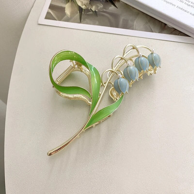 New Tulip Hair Claw Flower grace Shark Clip Headdress Vintage Ponytail Claw Clip Μοντέρνο γλυκό ΚΛΙΠ ΜΑΛΛΙΩΝ ΓΙΑ ΚΟΡΙΤΣΙΑ Κοσμήματα μαλλιών