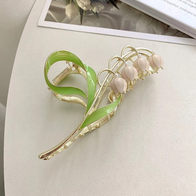 New Tulip Hair Claw Flower grace Shark Clip Headdress Vintage Ponytail Claw Clip Μοντέρνο γλυκό ΚΛΙΠ ΜΑΛΛΙΩΝ ΓΙΑ ΚΟΡΙΤΣΙΑ Κοσμήματα μαλλιών