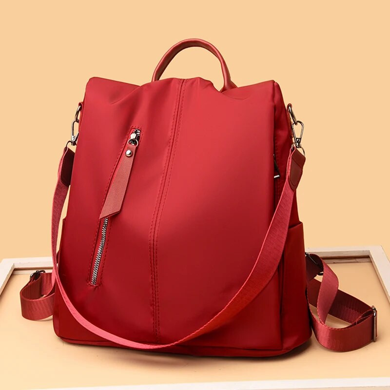 Pretaizdzīšanas mugursoma Ūdensnecaurlaidīga auduma Oksfordas auduma liela sieviešu plecu soma, liela ietilpība, vienkārša stila ikdienas ceļojumu soma